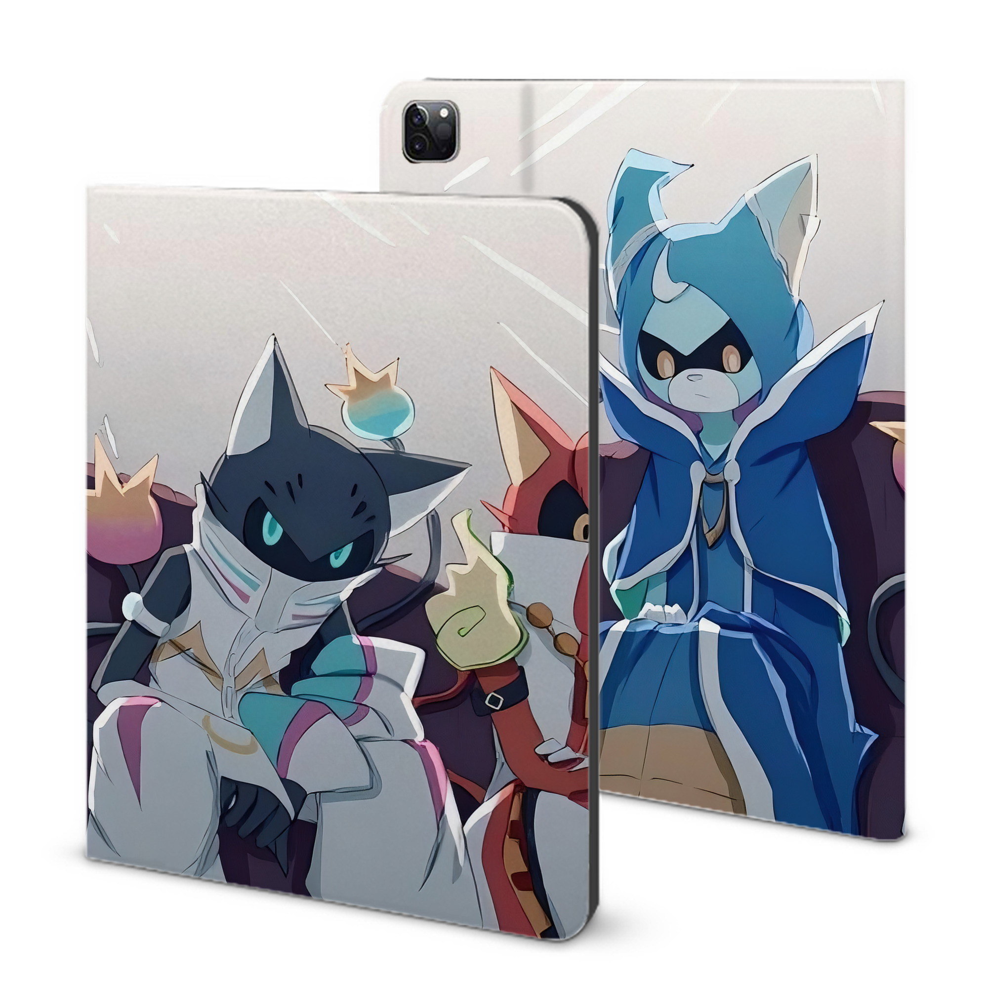 （画像用） 妖怪ウォッチ Yo-kai Watch IPad ケース ブック型 PUレザー TPU 耐衝撃 軽量 薄型 ペン収納なし 全面保護 IPad 各モデル対応